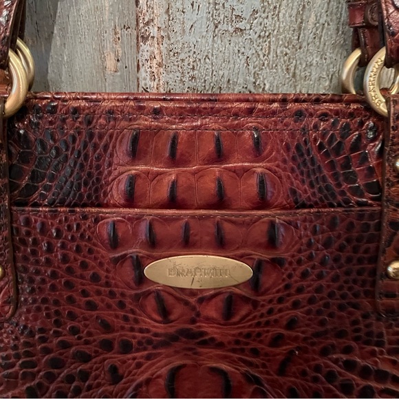 L
Brahmin Crocodile-Embossed Tote in Rich Burgundy - Picture 3 of 10